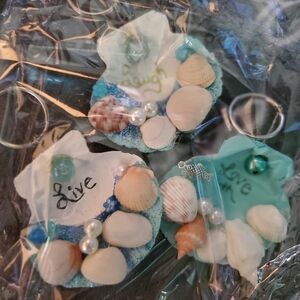 Seashell Keychains with Inspirational Words